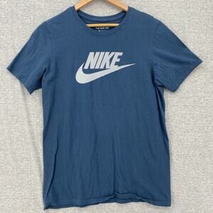 The Nike Tee Shirt Womens Small Athletic Cut Blue Nike Graphics Short Sleeve